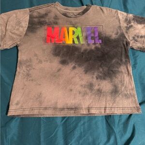 Marvel Tie-Dye crop top- Black and Multicolor